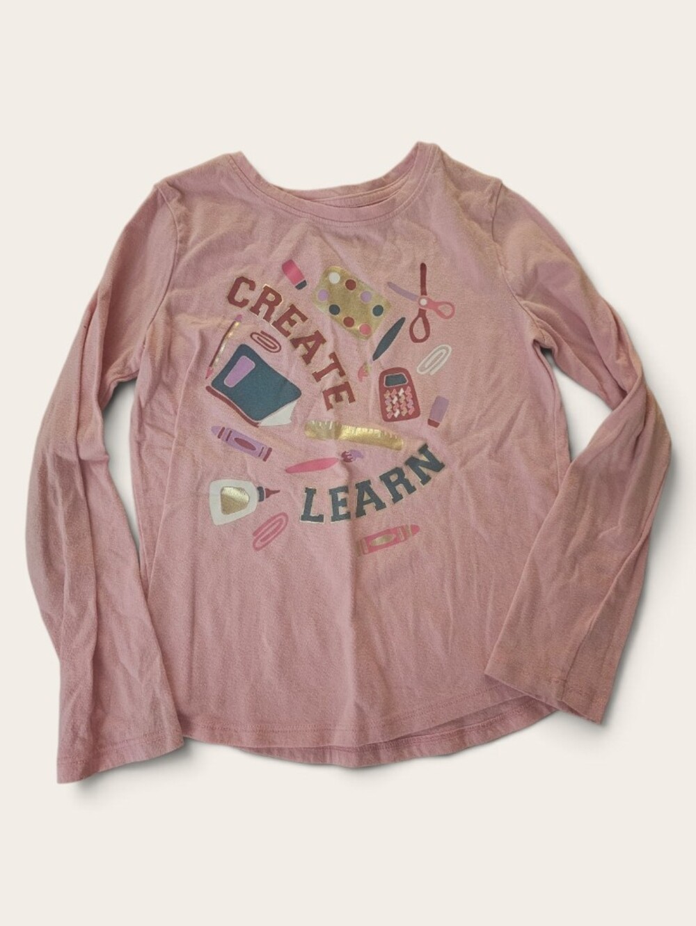 jumping beans Pink 'Create Learn' Craft Graphic Long Sleeve Tee